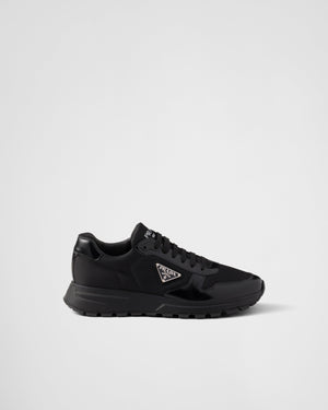 Basket Prada Noir en cuir brossé