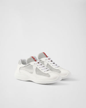 Baskets Prada America’s Cup en tissu Bike blanc