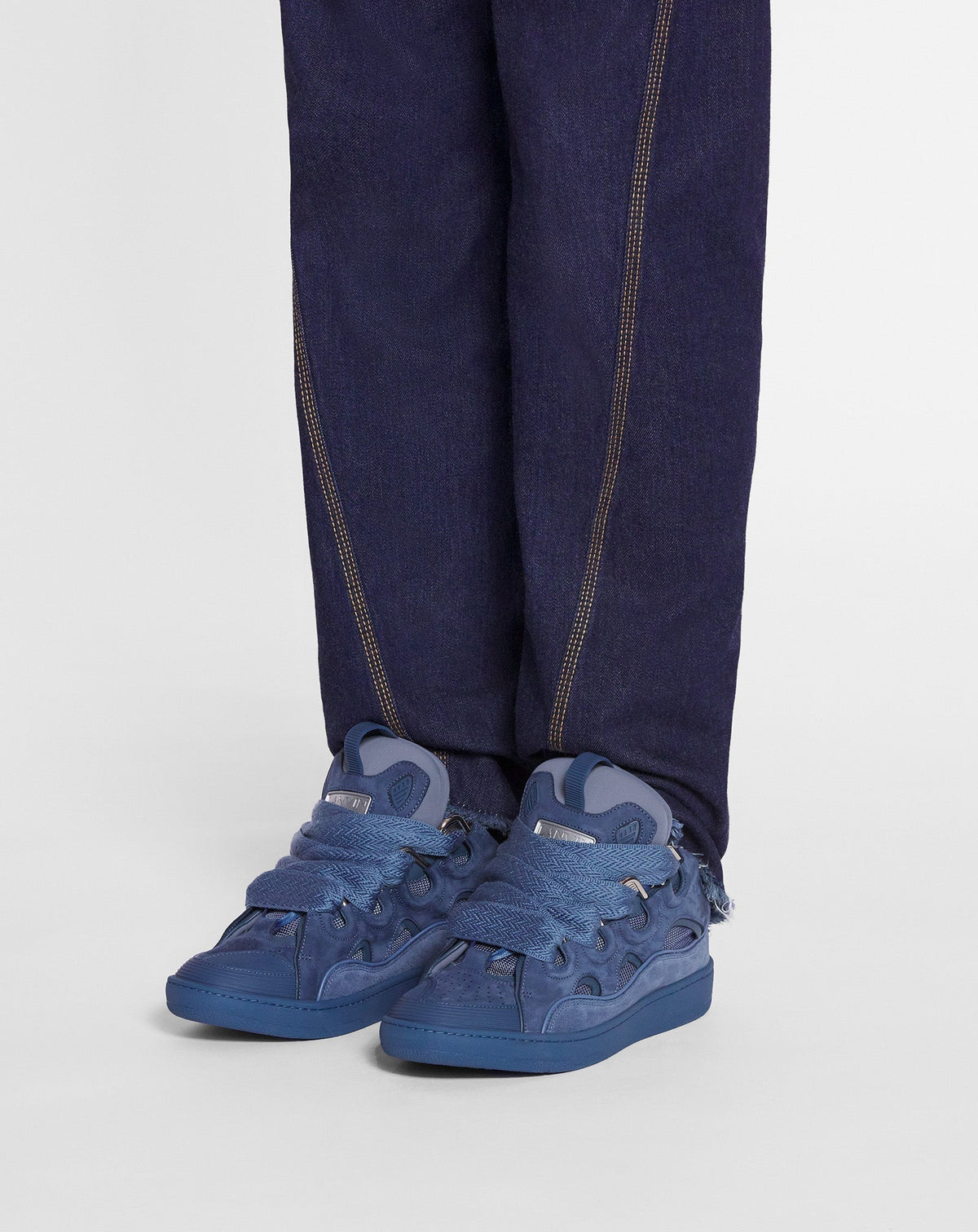 LANVIN LEATHER CURB BLEU MARINE