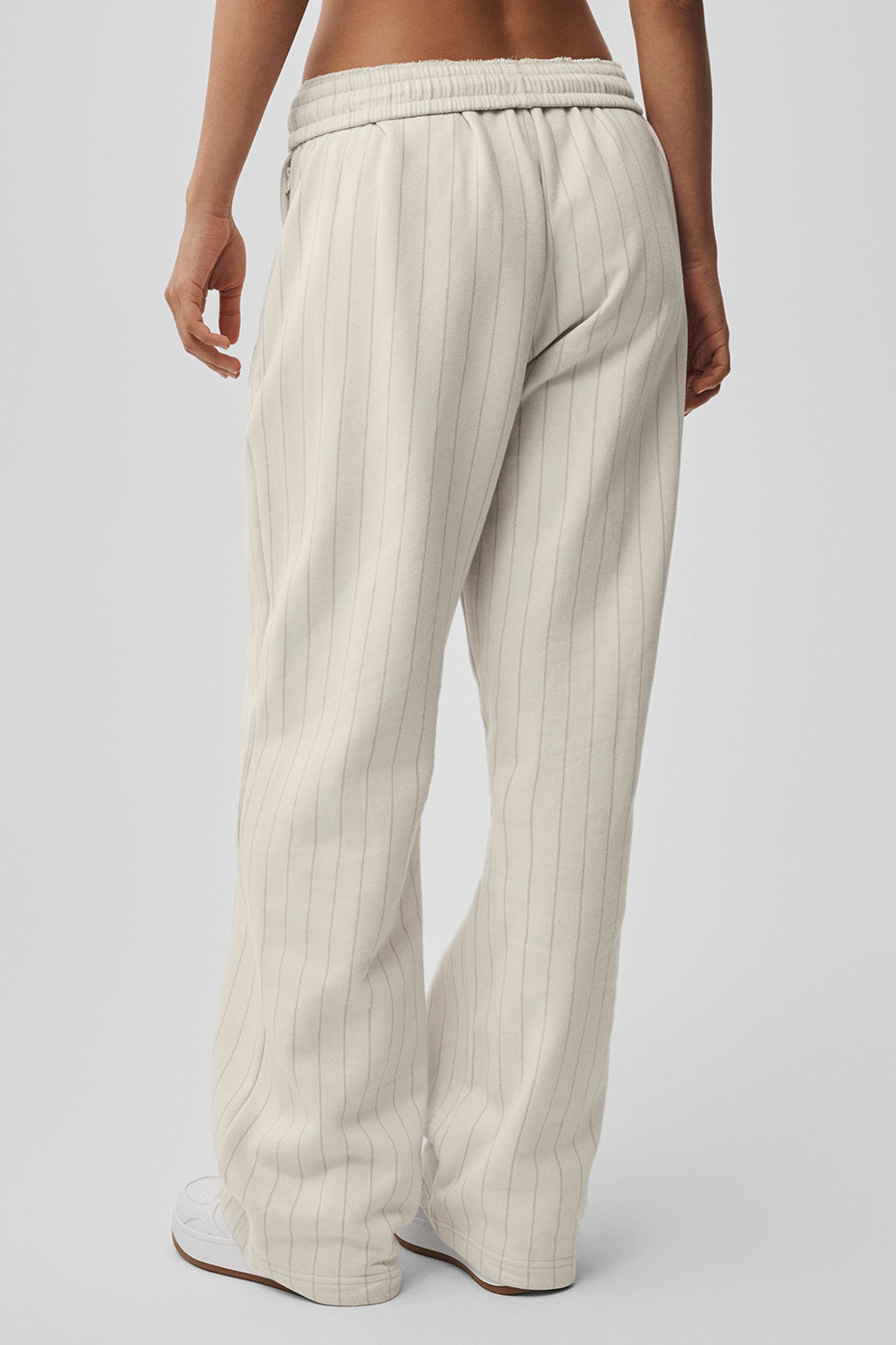 Pinstripe Straight Leg Sweatpant - Bone Pinstripe