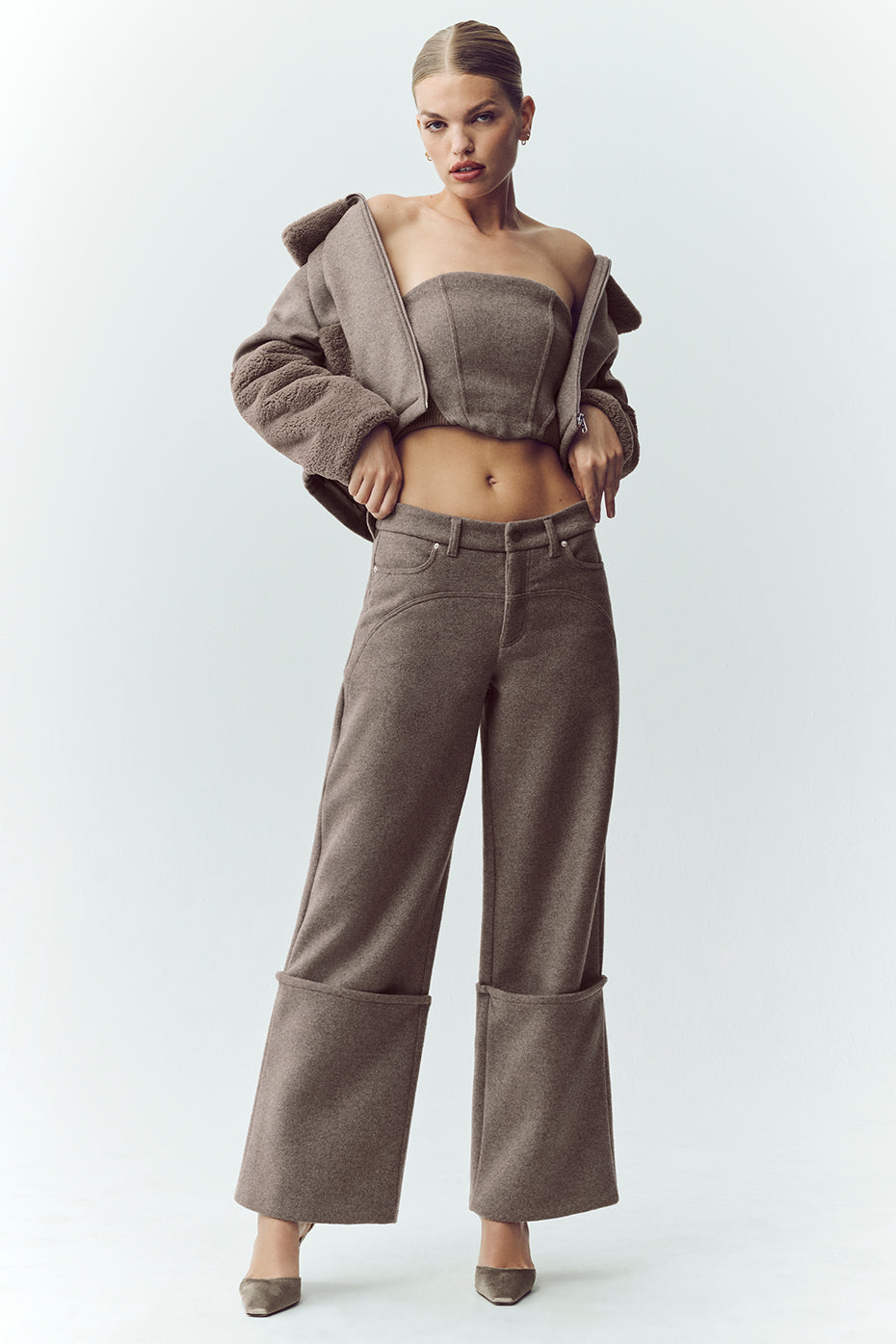 Wool Blend Nightcap Corset Top - Alpine Cocoa Heather