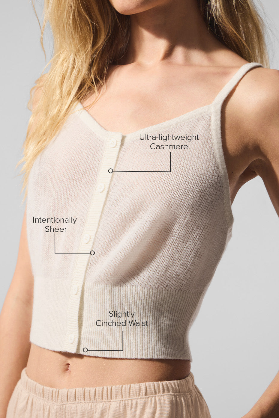 Sheer Cashmere Tank - Ivory