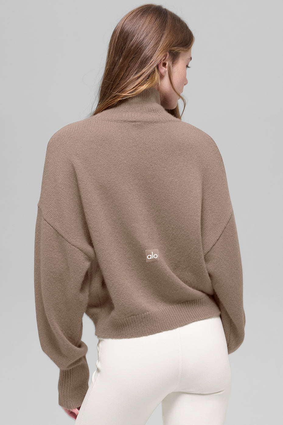 Wool Cashmere Cropped New Class Turtleneck Sweater - Chai Latte
