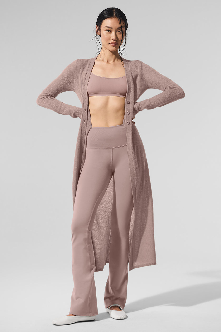 Sheer Cashmere Long Cardigan - Taupe