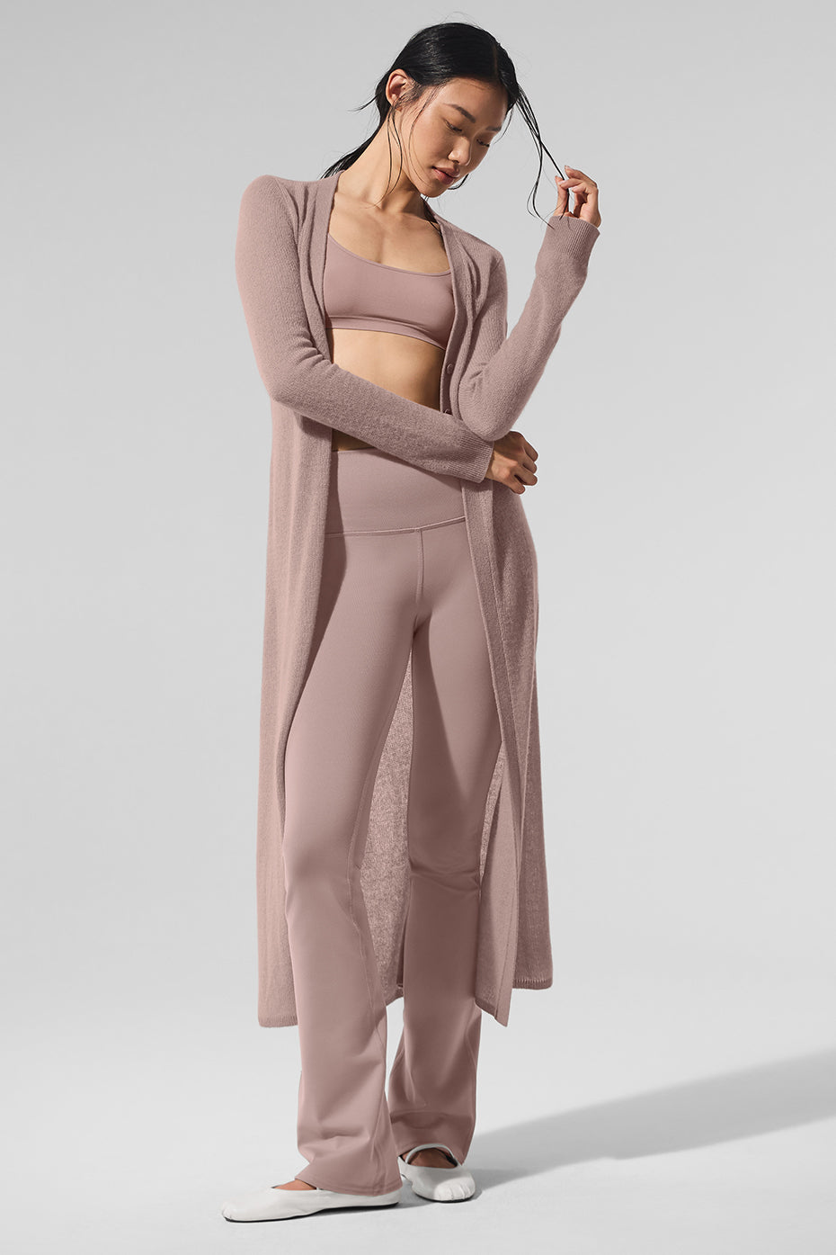 Sheer Cashmere Long Cardigan - Taupe