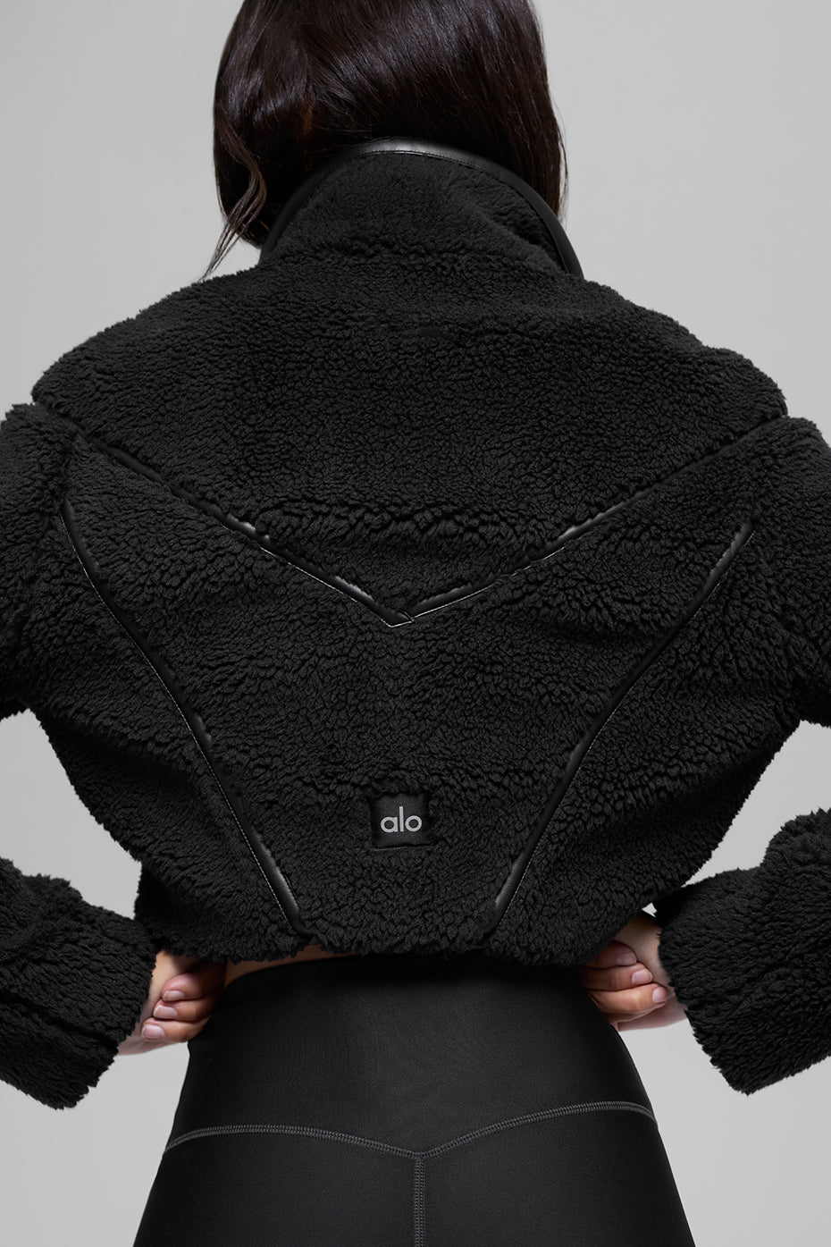 Sherpa Cropped Slope Side Jacket - Black