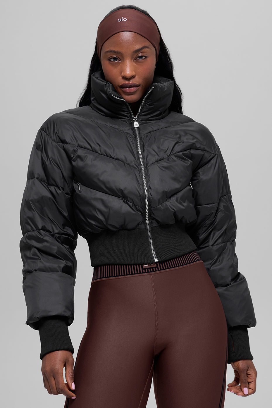Cropped Atmosphere Puffer - Black