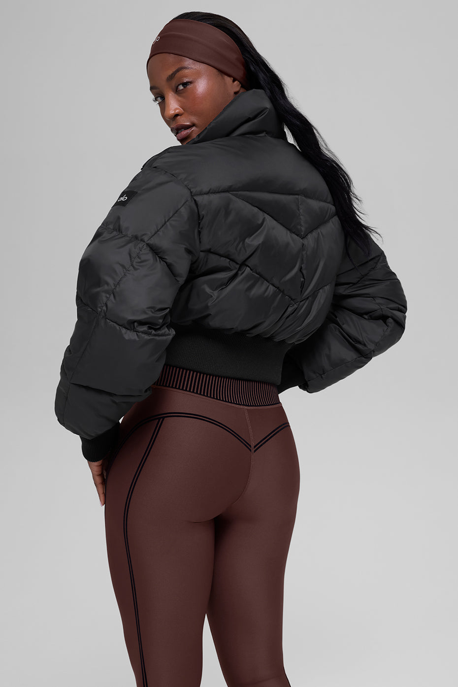 Cropped Atmosphere Puffer - Black