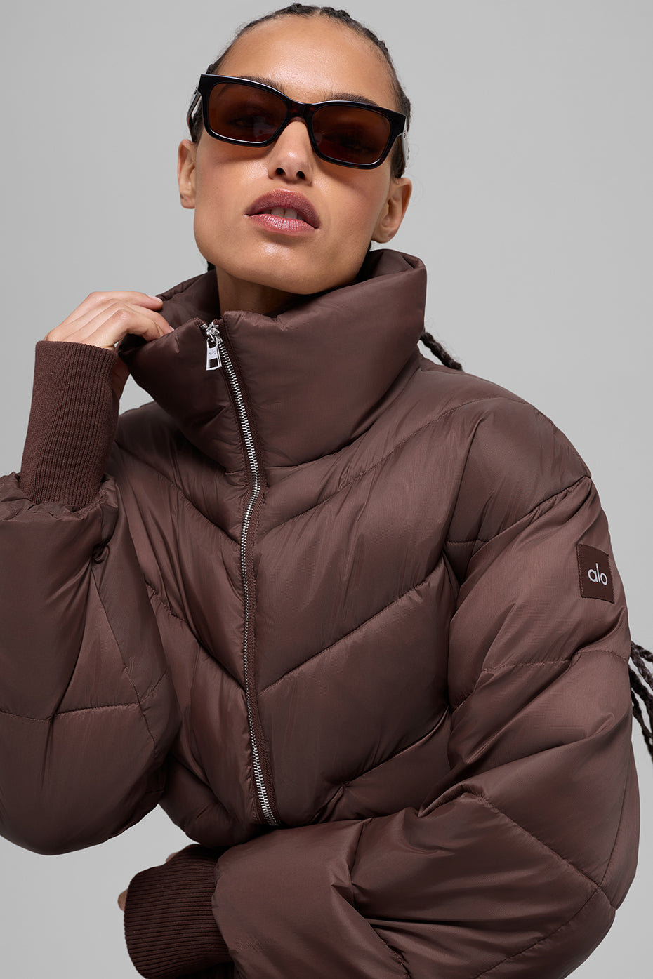 Cropped Atmosphere Puffer - Brownstone