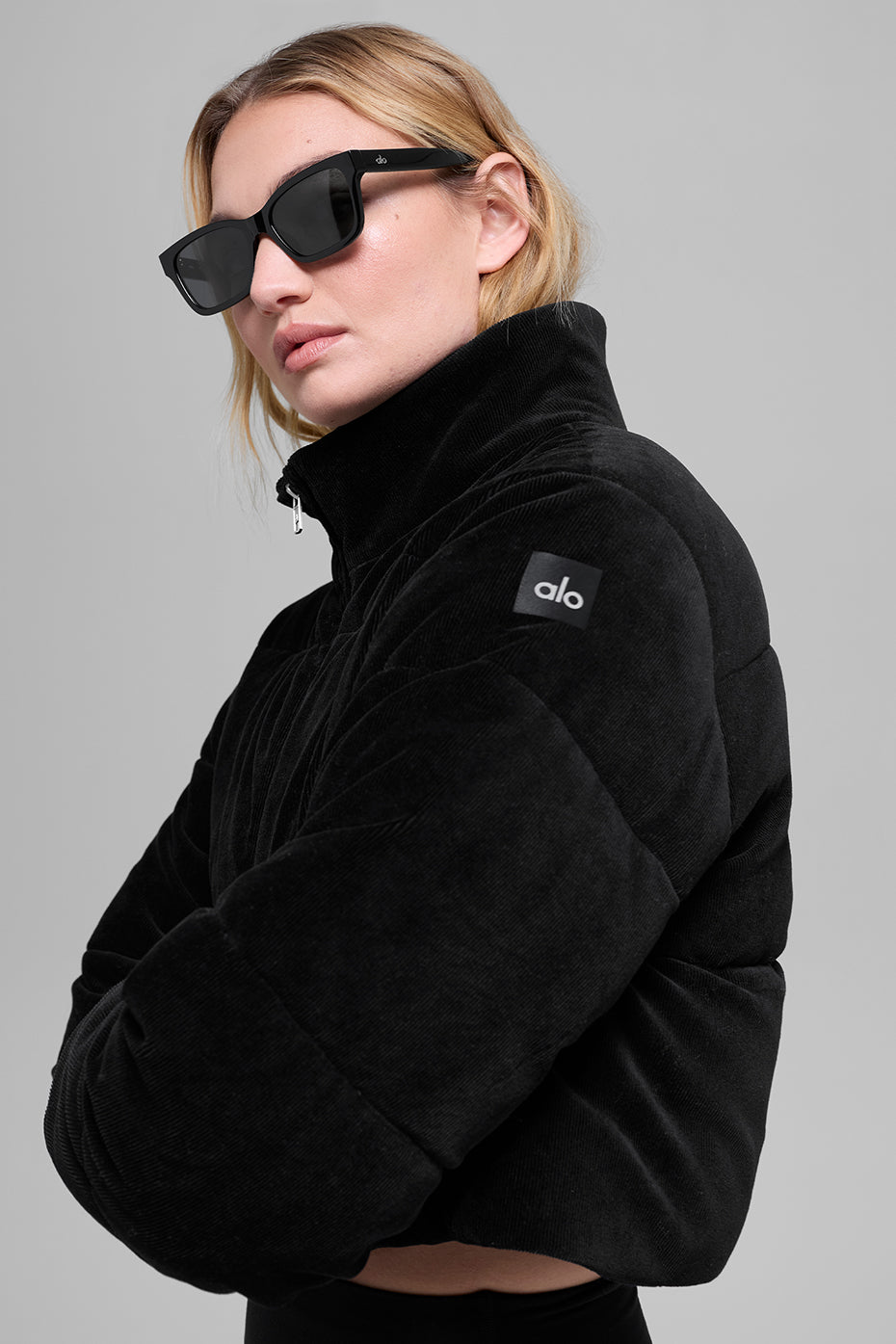 Micro Corduroy Dreamy Puffer - Black