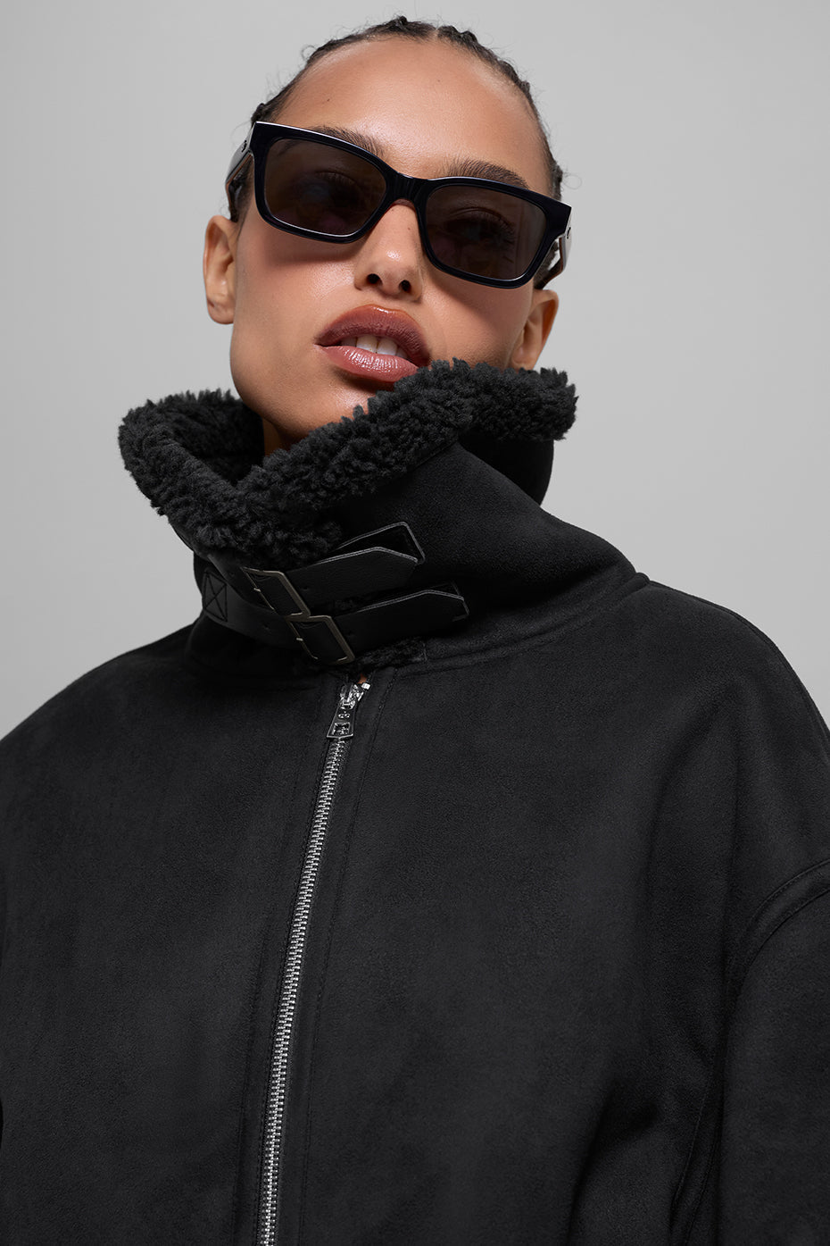Faux Shearling Grand Jacket - Black