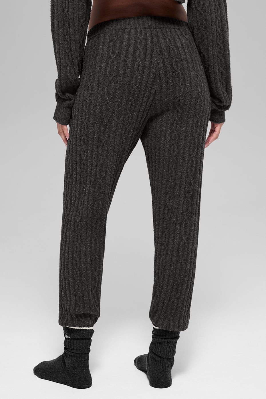 Cable Knit Winter Bliss Pant - Dark Heather Grey