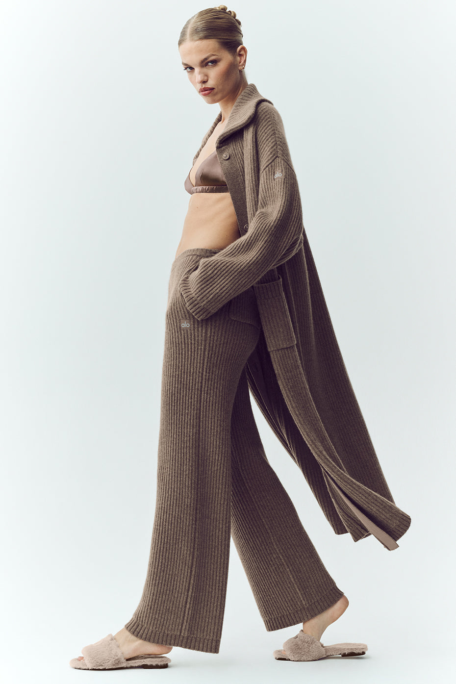 Cashmere High-Waist Northstar Straight Leg Pant - Alpine Cocoa Heather