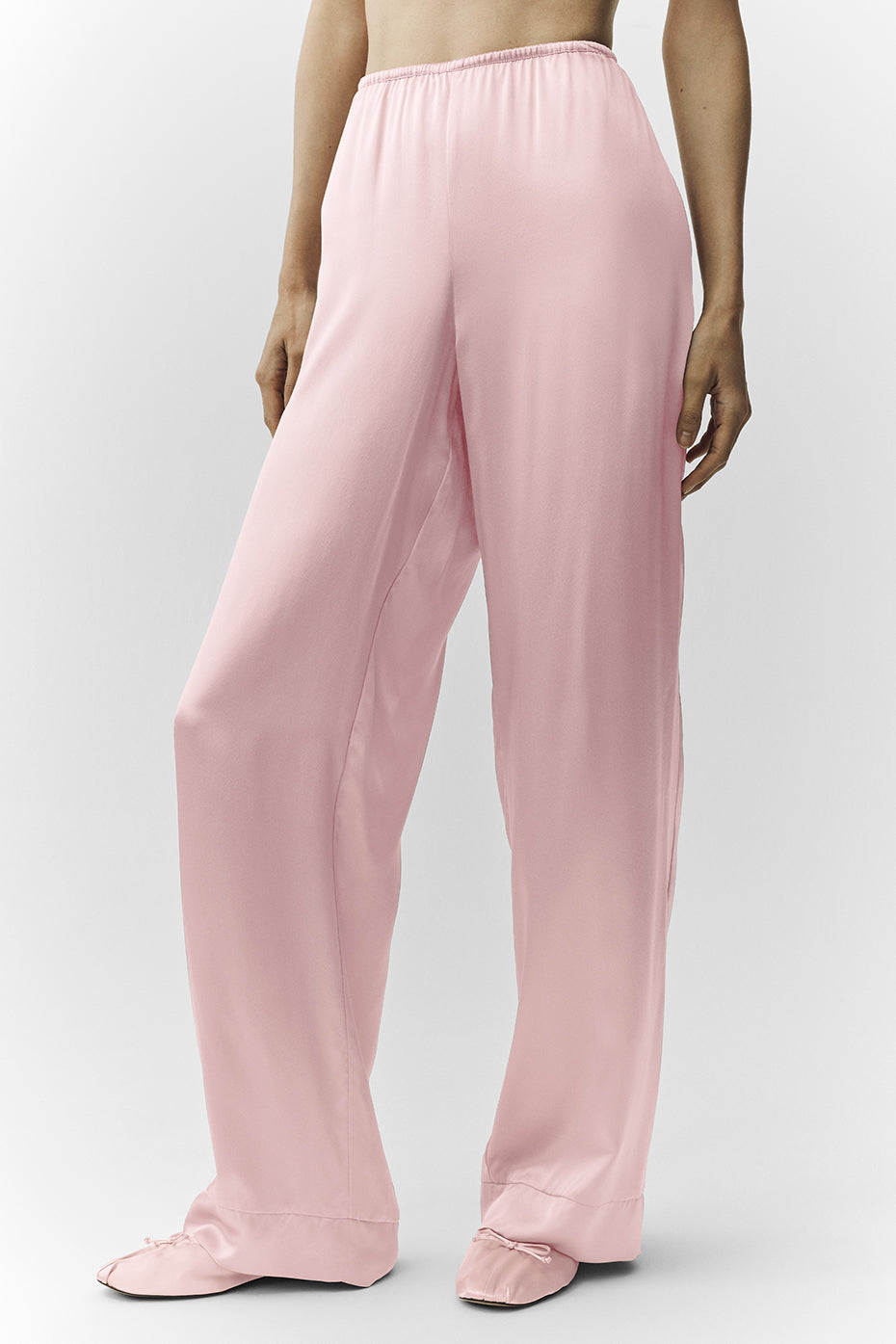 Silk Luminous Pant (Regular) - Pink Champagne