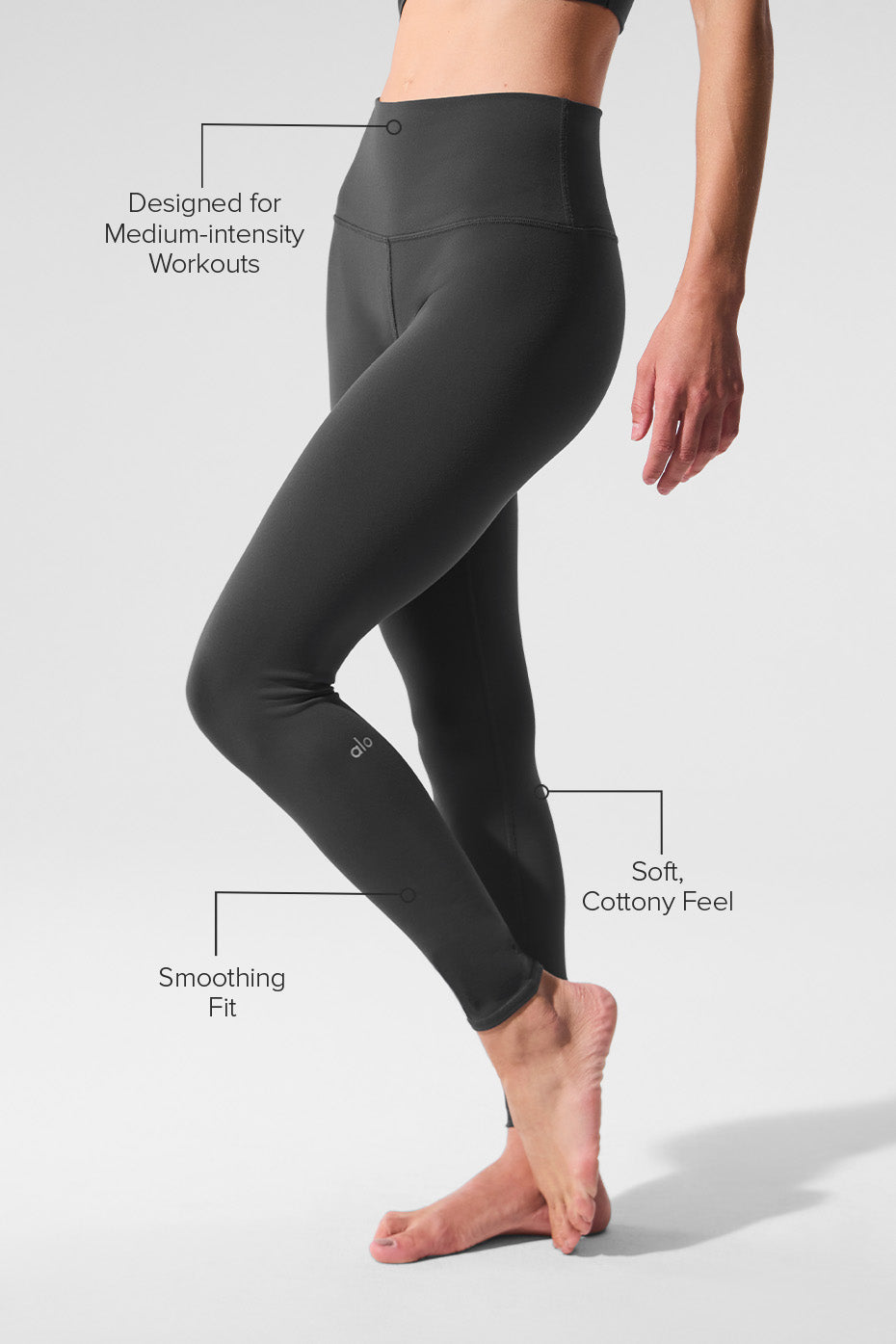 High-Waist Airbrush Legging - Anthracite