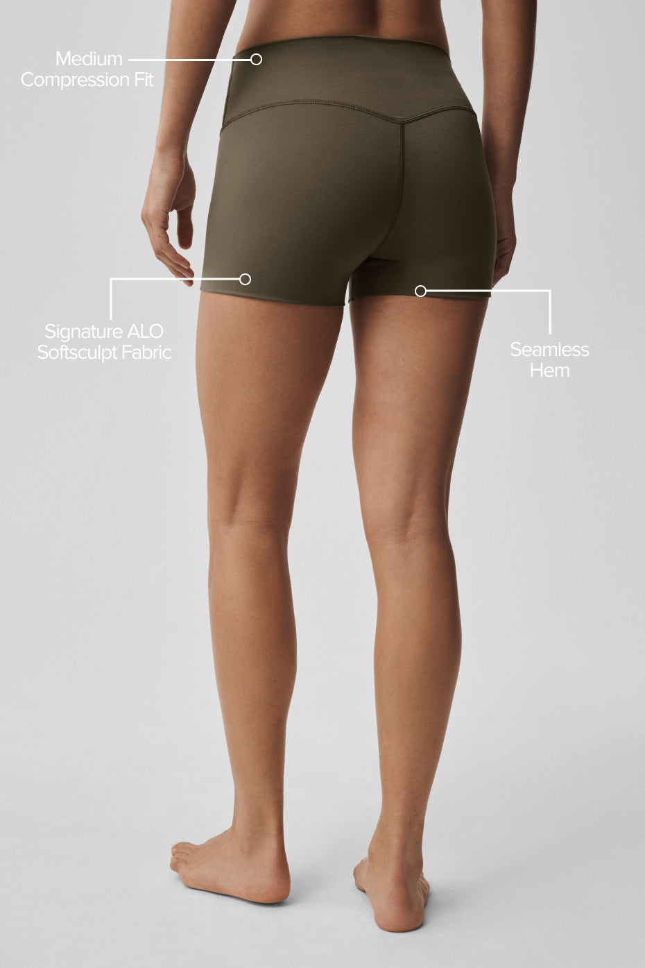 3' ALO Softsculpt High-Waist Precision Short - Olive Tree
