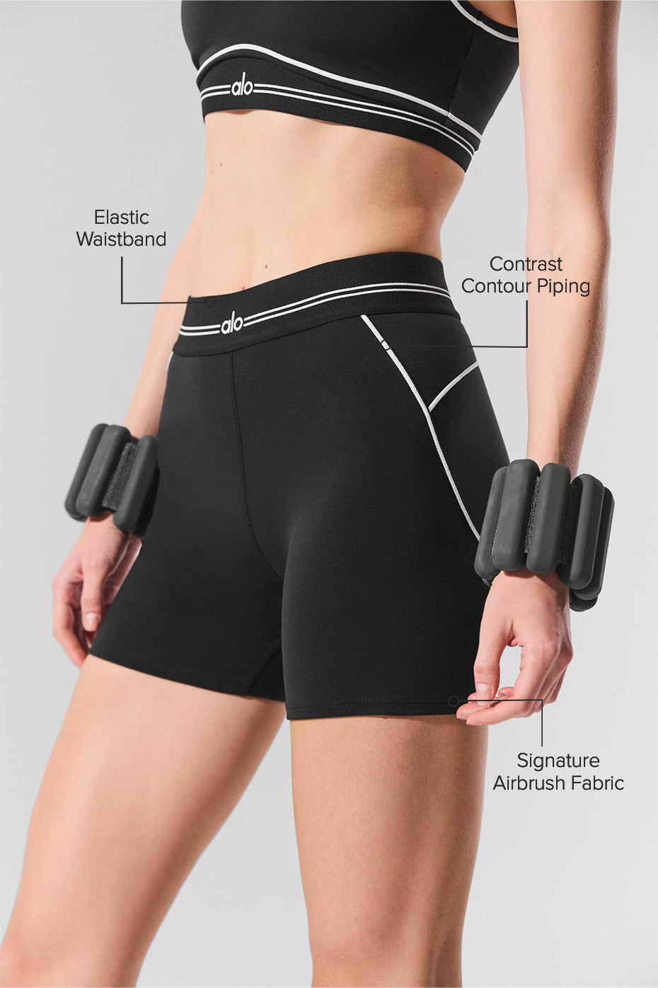 4' Airbrush High-Waist Heart Throb Short - Black/White