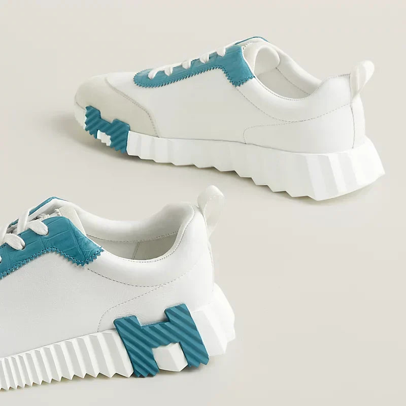 Sneakers Hermès blanc / bleu minéral