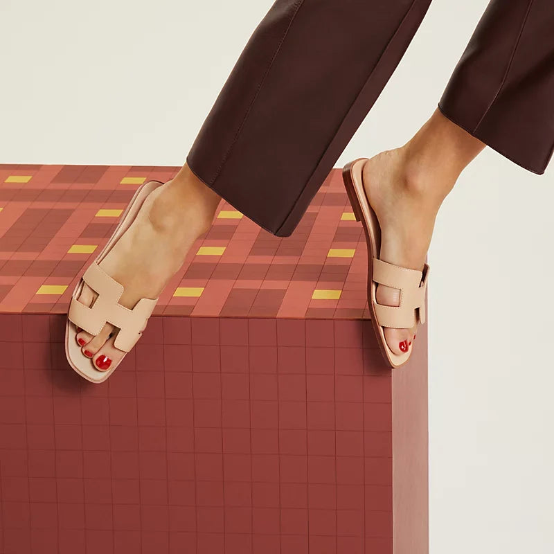Hermes - Claquettes  Beige Natura